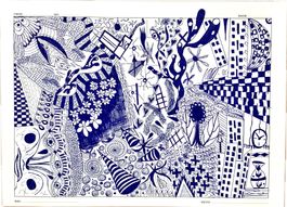 Sicili, Orig. Zeichnung 24 x 33 cm, Art Brut, C. Steffen