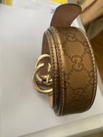 Gucci Damengürtel, Leder goldfarben, Grösse 85, Top!