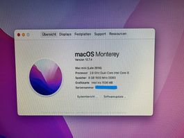 Mac mini 2014 i5 2.8 GHz, 8 GB Ram, 256 GB HDD