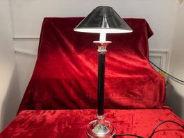 Standlampe G.Lambert Luise versilbert & Blackwood (s.selten)