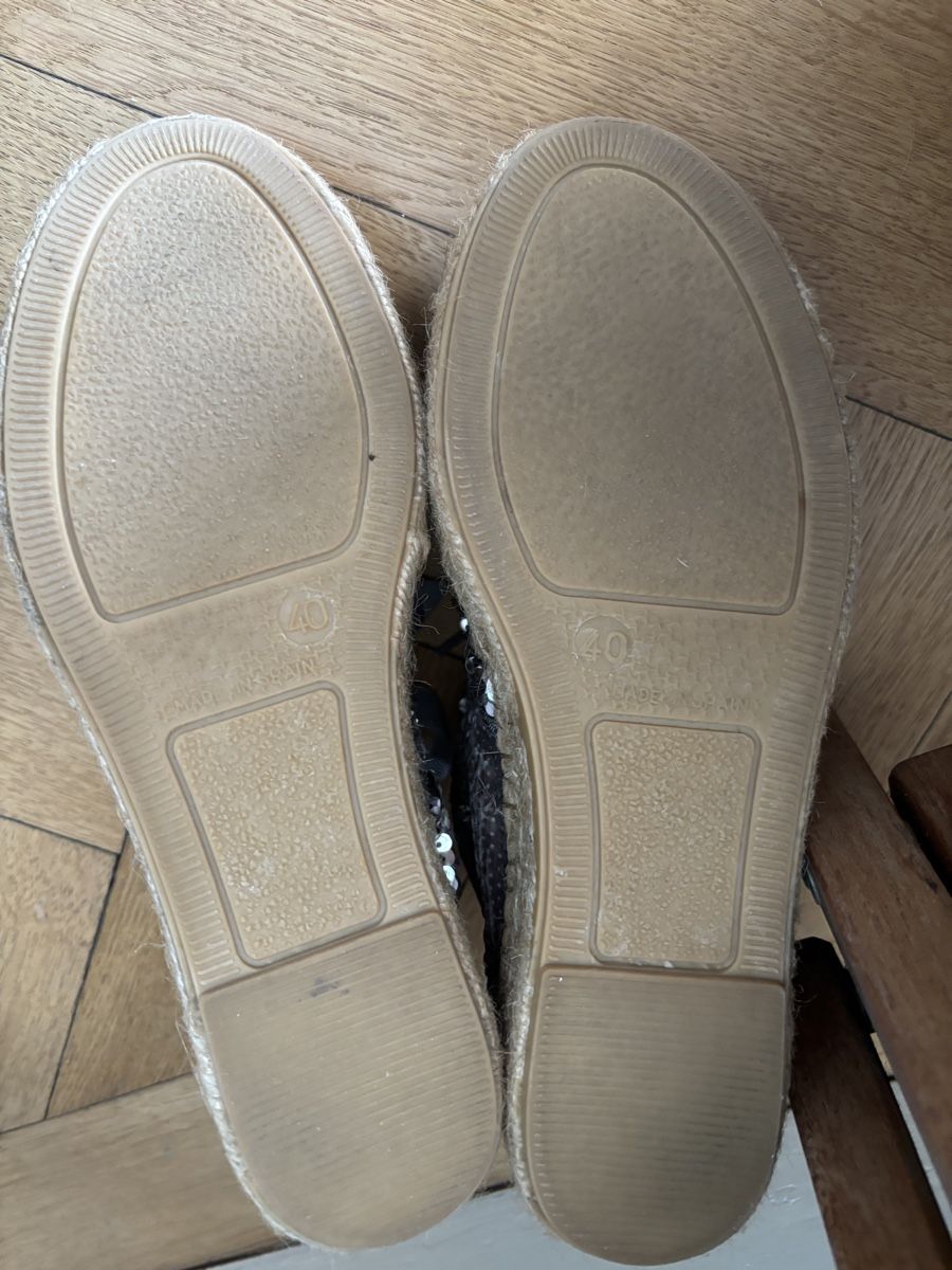 Scarpe da donna: Espadrilles à paillettes gris/rose – Nuovo e nell'imballaggio originale da Genève venduto da bea_f5qp 5