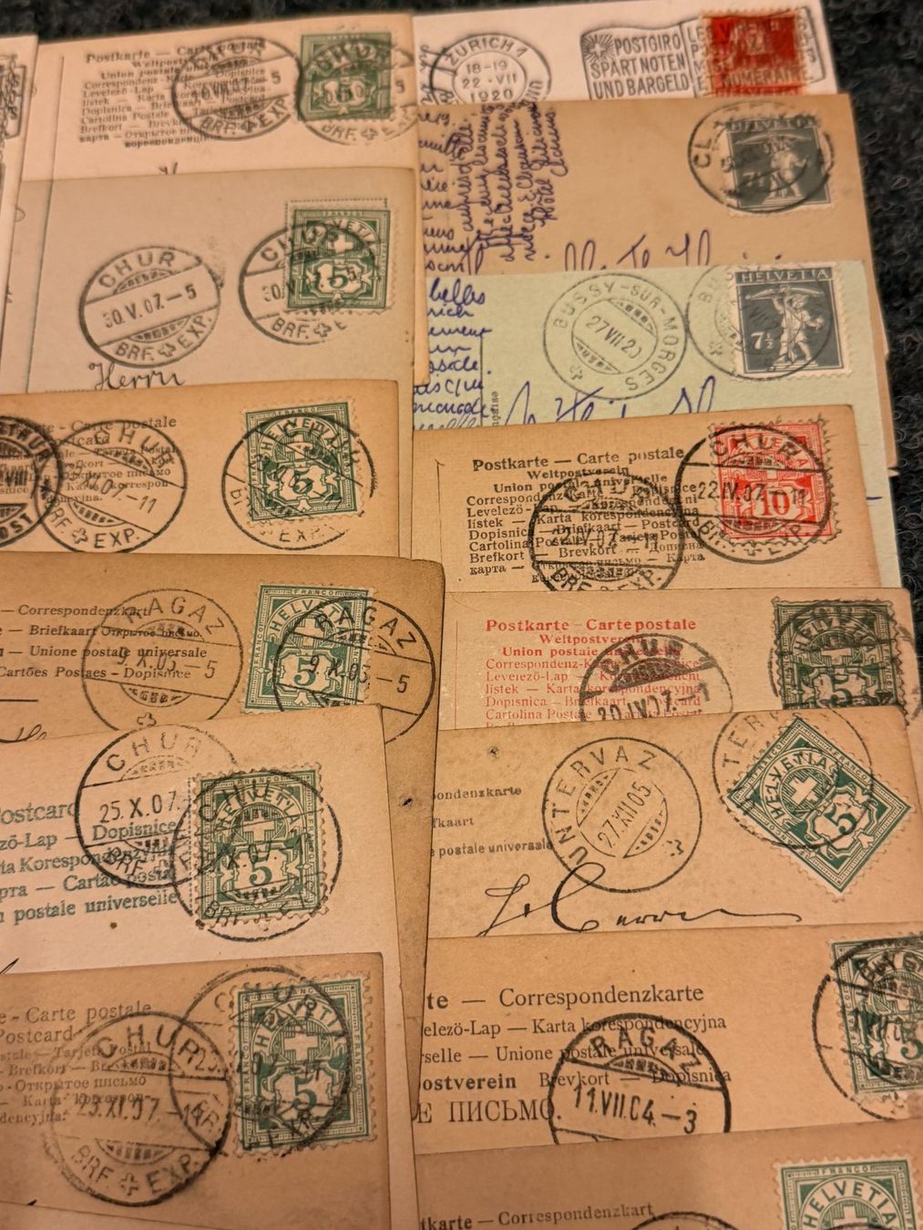 Tous les timbres: 50 Stk. alte Postkarten mit CH-Marken – D'occasion à Eschlikon TG par Tiefe7 2