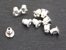 10 x Ohrstecker Stopper, Ohrring Verschluss, versilbert neu