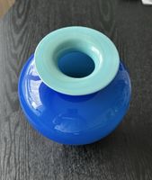 Vintage Glasvase blau türkis Murano Stil Unikat