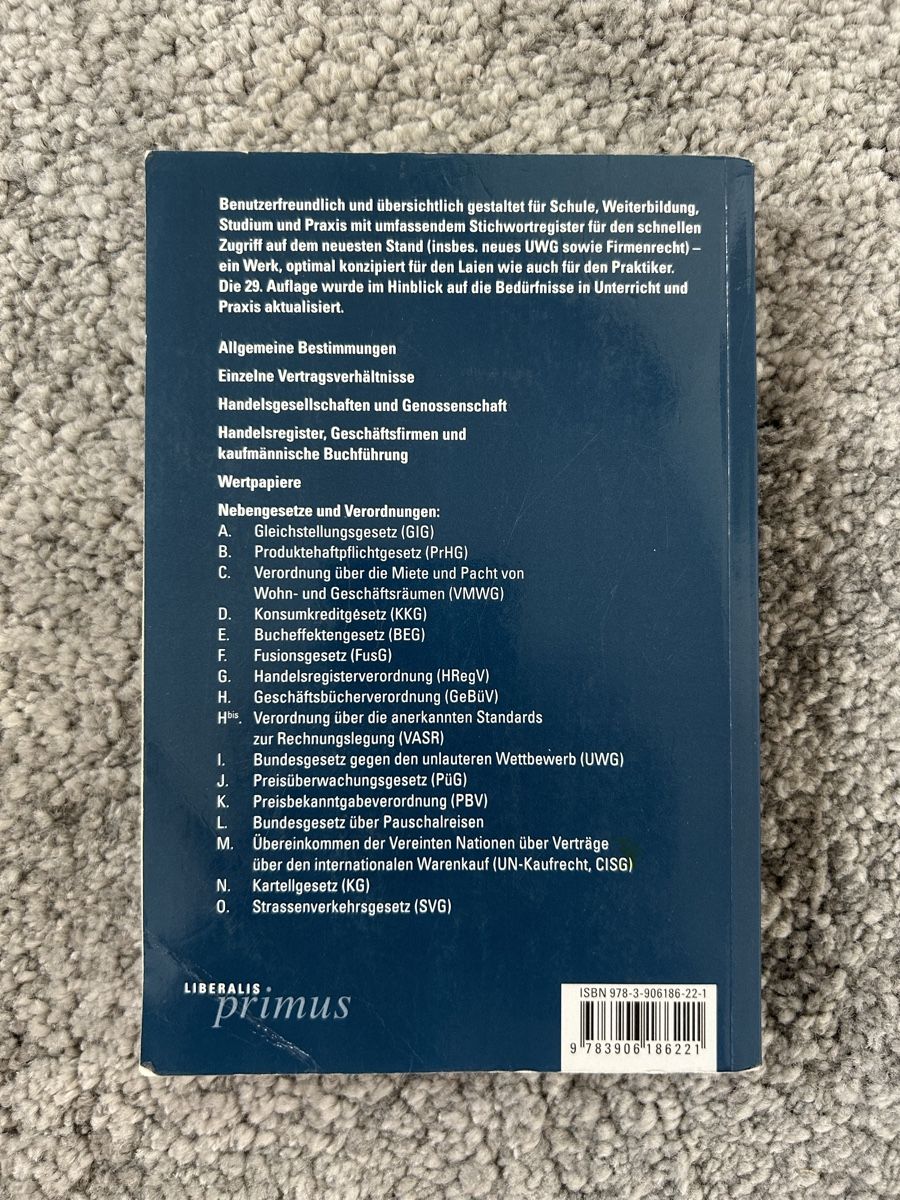 Bücher: Gesetzbuch Obligationenrecht OR – Gebraucht aus Sempach Station von mal_pm8y 1