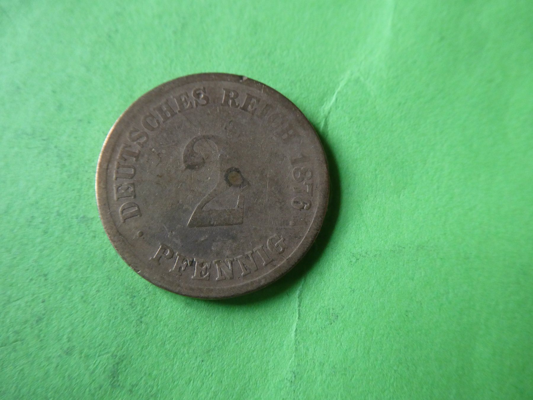 Alle Münzen: Dt. Reich 1876 D, 2 Pfennig – Gebraucht aus Hinterforst von Rohusri
