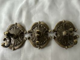 Antike Kleiderhaken, 3er Set, Vintage Messing Haken 
