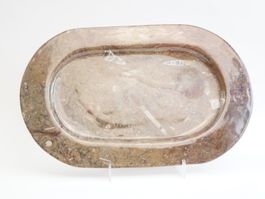 Plat en pierre fossilisée