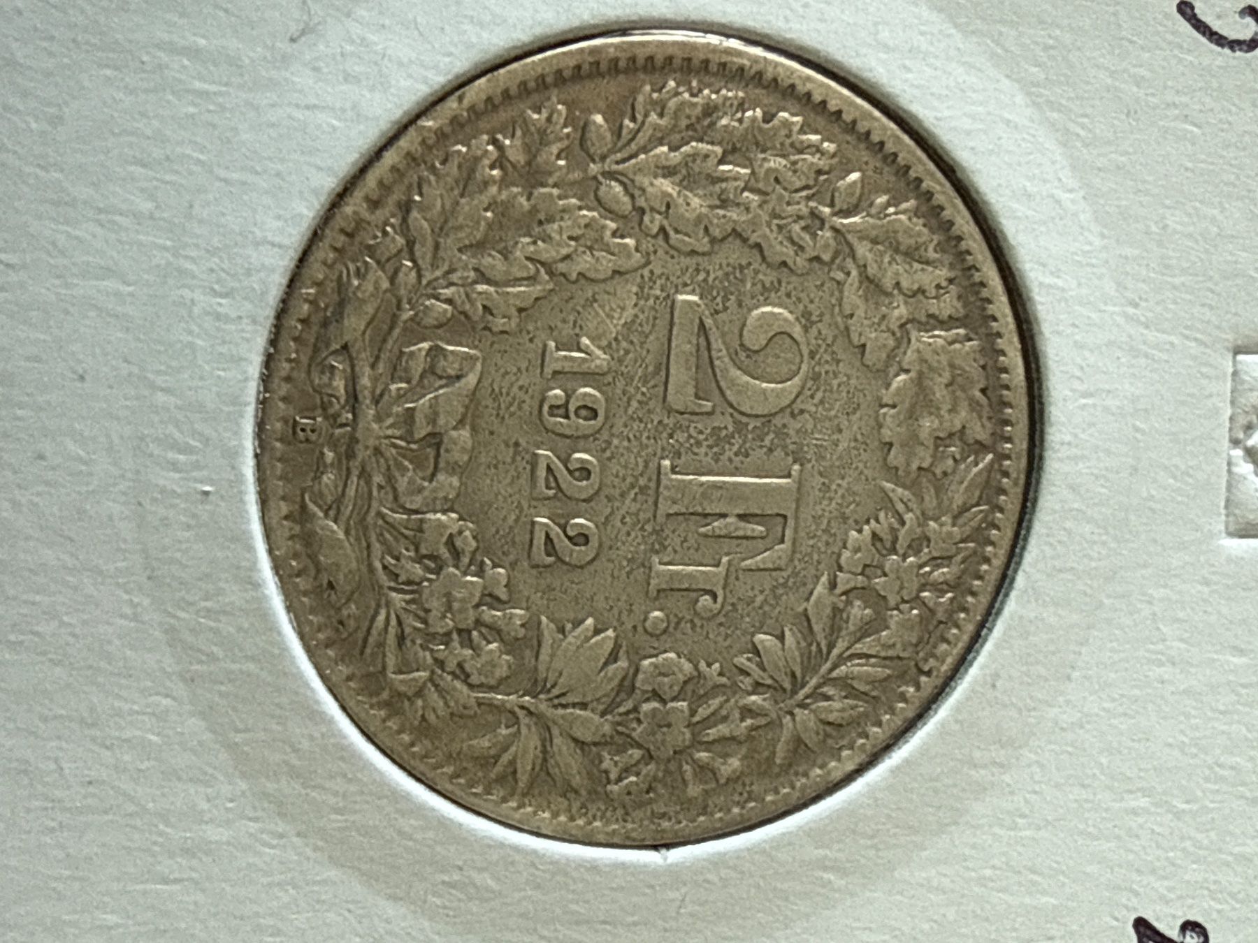 Tutti le monete: Swiss 2 francs 1922 Silver Coin – Usato da Pully venduto da ta571 1