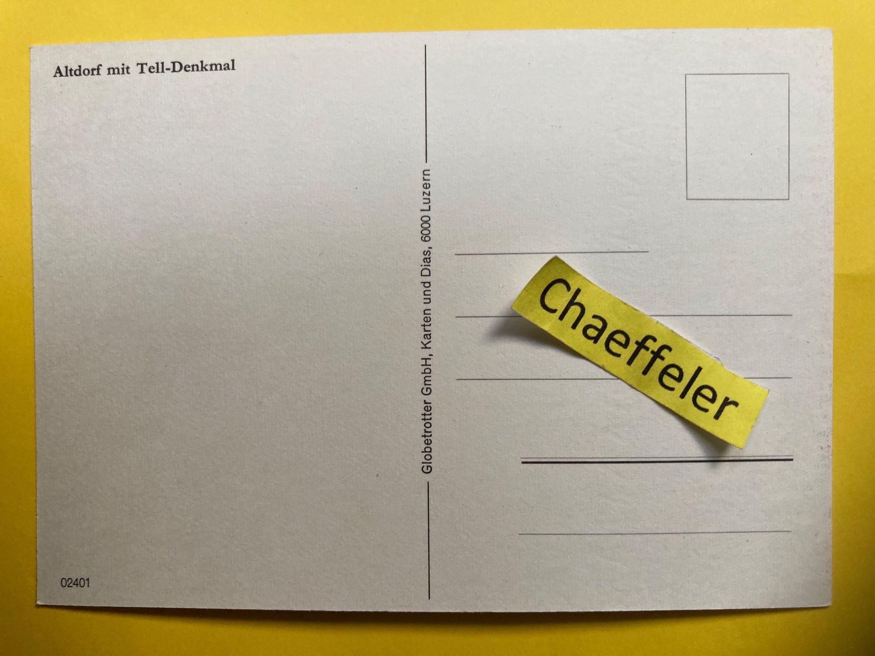 Cartoline postali: Altdorf mit Tell-Denkmal – Usato da Zürich venduto da Chaeffeler 1