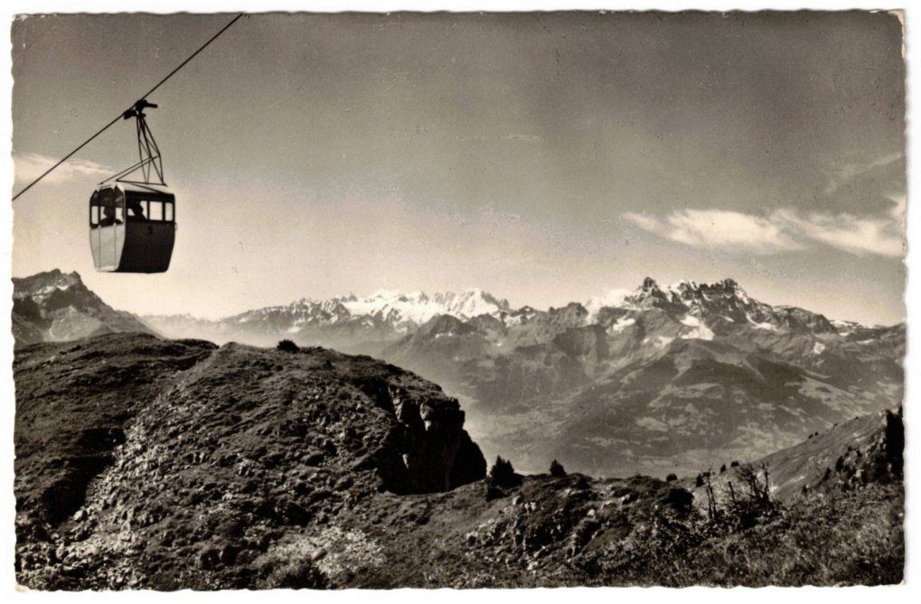 Ansichtskarten: Leysin - Gondelbahn Berneuse mit Dents du Midi – Gebraucht aus Binningen von Mountainrider