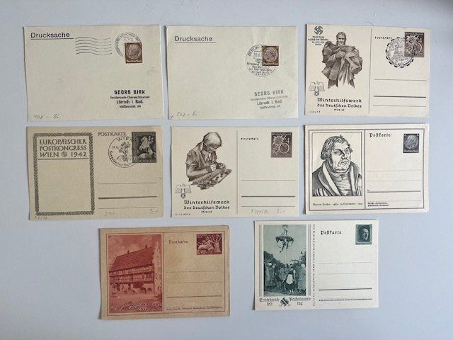 Alle Briefmarken: Ganzsachen Deutsches Reich – Gebraucht aus Adliswil von derrick0825