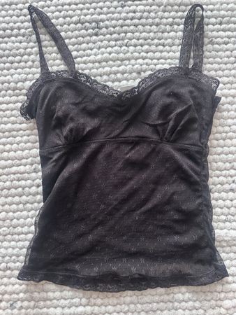 Vintage Top braun Spitze y2k Cami
