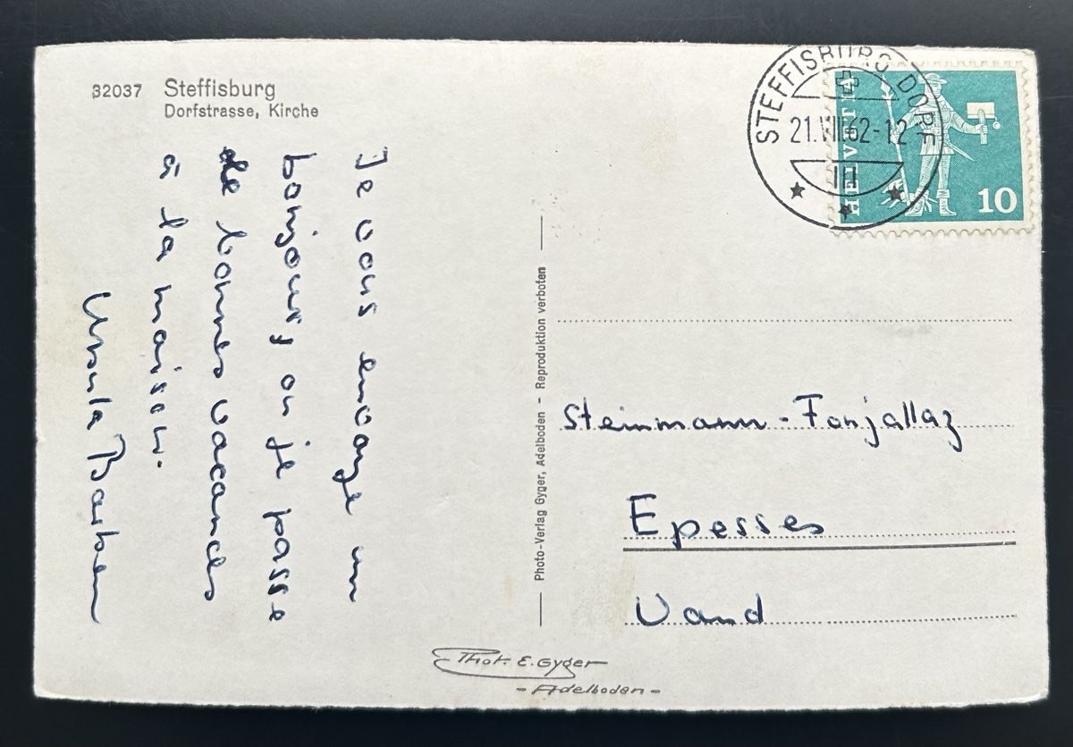 Cartoline postali: Steffisburg Dorfstrasse  – Usato da Horw venduto da Tellbub 1
