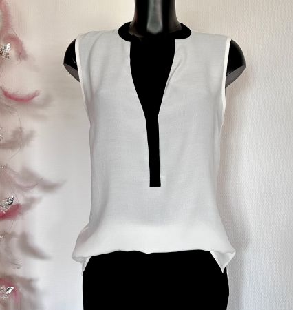 NEU 💜 Gr 36/38 S/M leichte Sommer Bluse schwarz-weiss