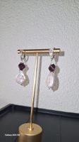 Ohrringe mit Granatsteine und Perlen