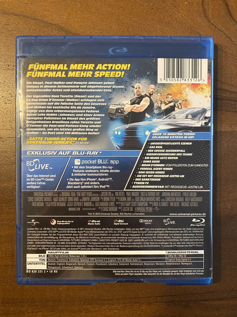 Tutti i DVDs: Fast & Furious 5 Blu-ray – Usato da Thunstetten venduto da Virus_33 1