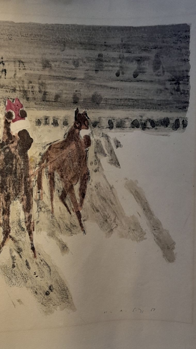Grafica & Litografie: Lithographie originale signée, course de chevaux. – Usato da st.gallen venduto da The_Rag_Picker. 3