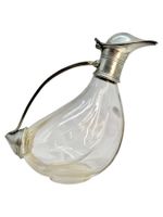 Élégante aiguière / carafe à vin forme canard étain cristal