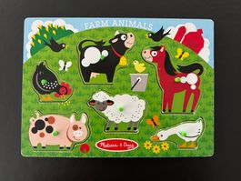 Holzpuzzle / Steckpuzzle Bauernhof Tiere