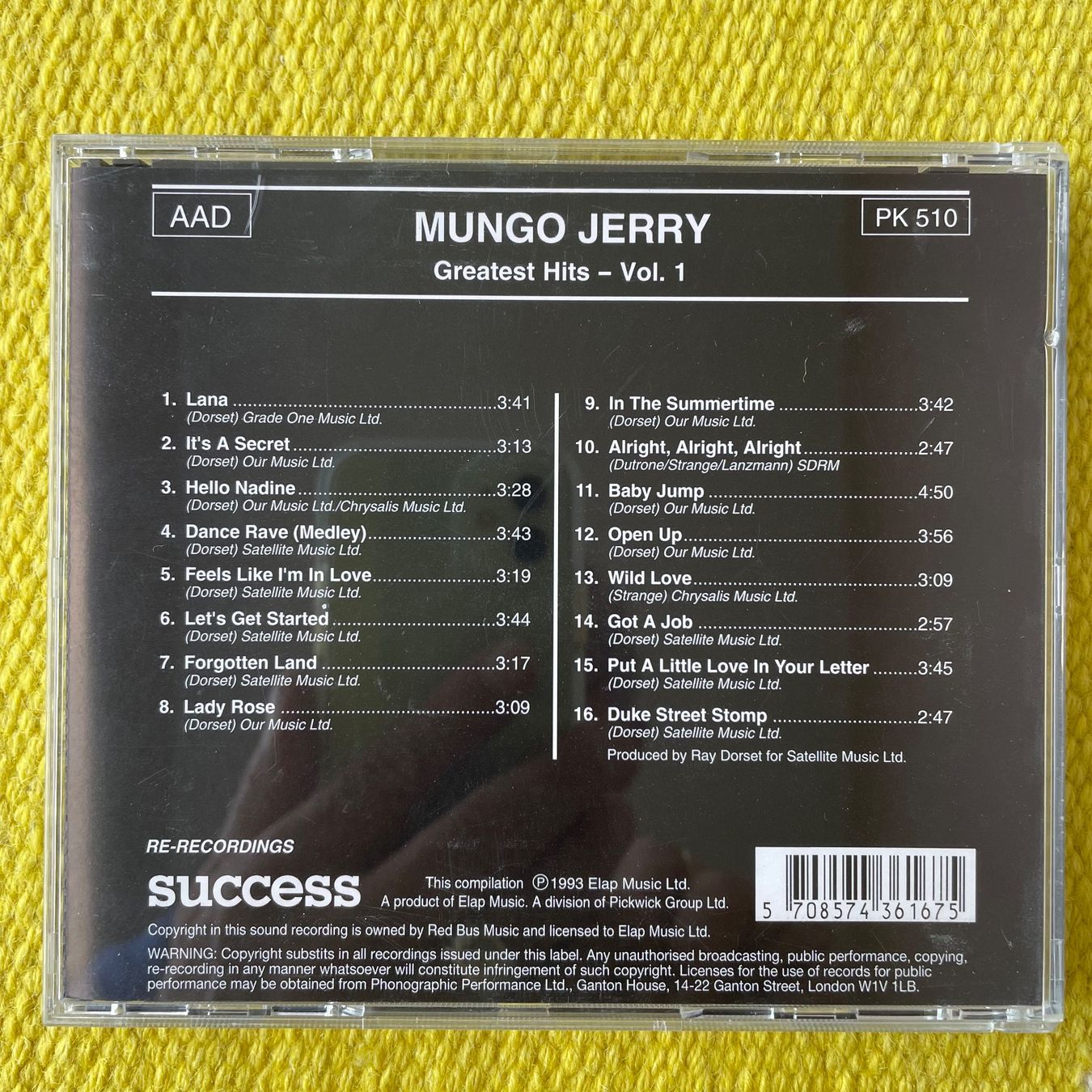 CD: MUNGO JERRY-GREATEST HITS VOL.1 – Usato da Rorschacherberg venduto da CD-Roli 1