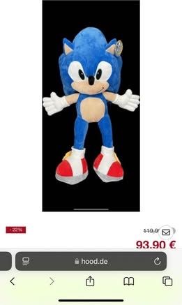 Giocattoli: SONIC Set Hedgehog PLÜSCH ca 85cm & klein ca 45cm & Mocchi – Nuovo (secondo la descrizione) da Meggen venduto da AuDa17 7