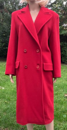 Manteau rouge laine femme, chaud et élégant - hiver. T40