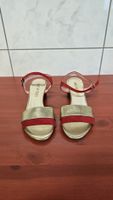 Sandalen Made in Italy gold rot Grösse 37 neuwertig