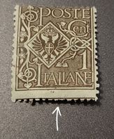 Italien 1901 briefmarke abart dezentriert