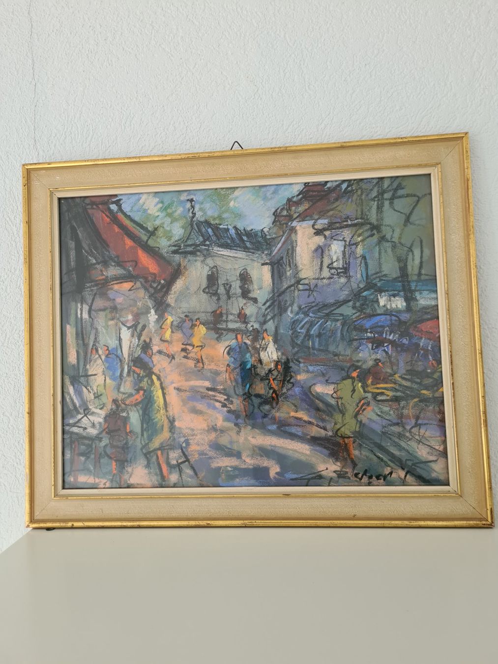 Gemälde: Tableau Rue Animée Signé "CURT Georg BECKER" Encadré – Gebraucht aus Monthey von 187-zeroo 6