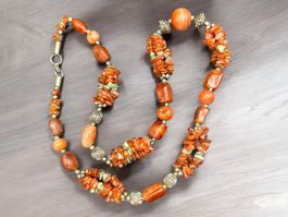 Vintage-Halskette Tibetisches Silber Boho Chic