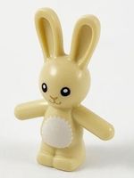 LEGO 66965pb01 Tan Bunny / Rabbit Standing with Black Eyes
