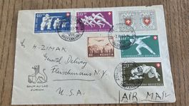 1950 Pro Patria Satzbrief nach NY USA