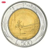 Gut erhaltene italienische Münze - 500 Lire