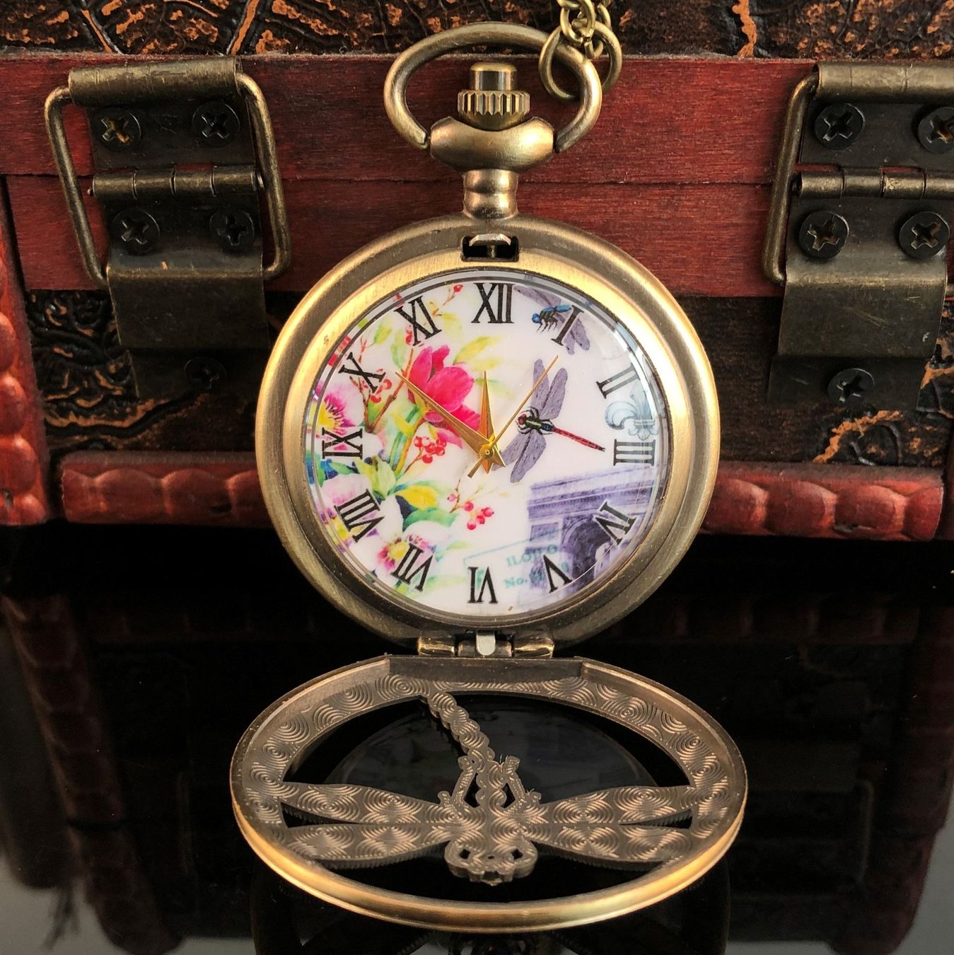 Orologi: Taschenuhr Halskette Libelle Dragonfly – Nuovo e nell'imballaggio originale da Gurmels venduto da Swisspod 1