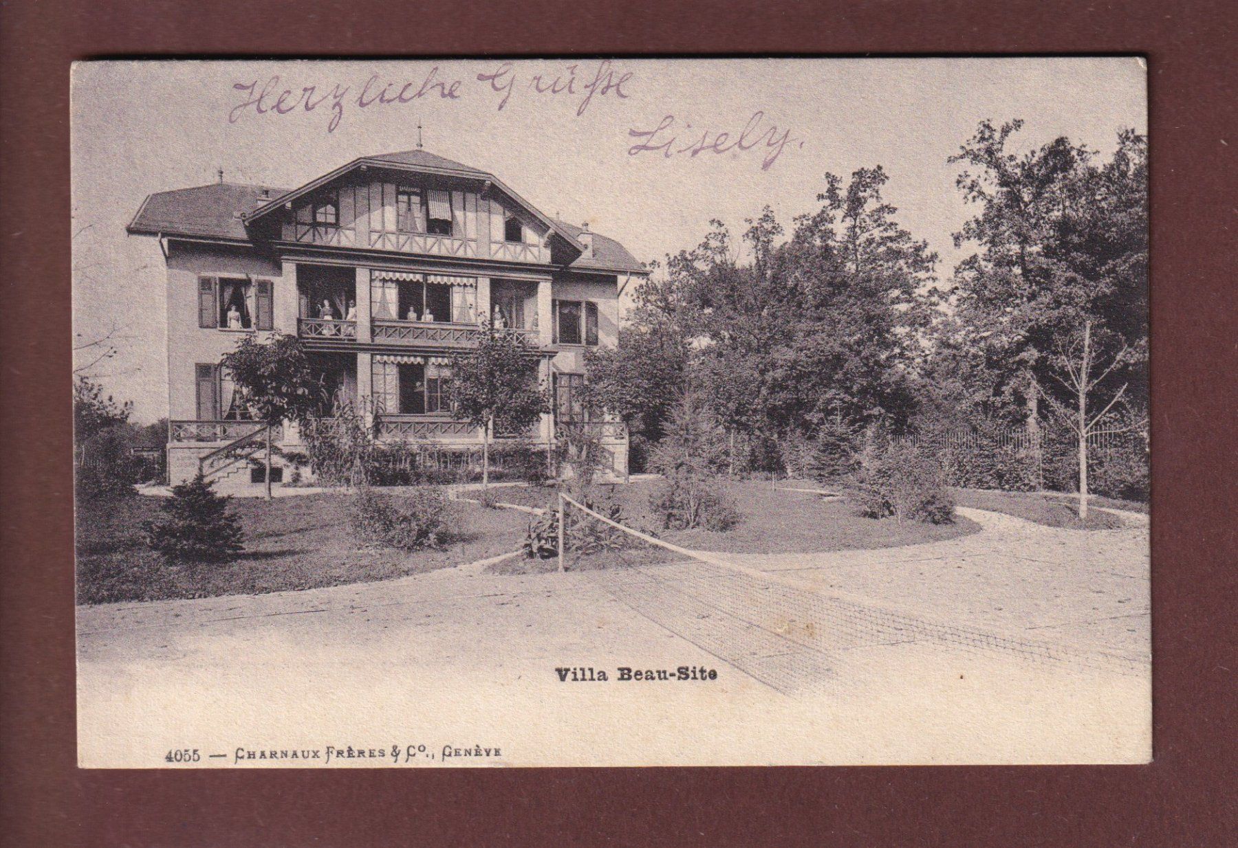 Cartoline postali: GENEVE - Villa Beau-Site - 1910 – Usato da Pully venduto da nicecards