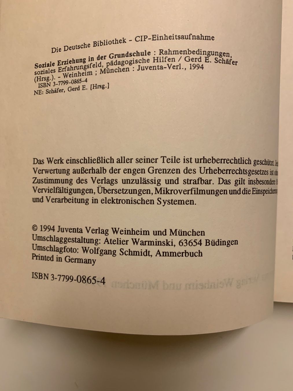 Libri: Gerd E. Schäfer - Soziale Erziehung in der Grundschule – Usato da Zürich venduto da Leonieonie. 3