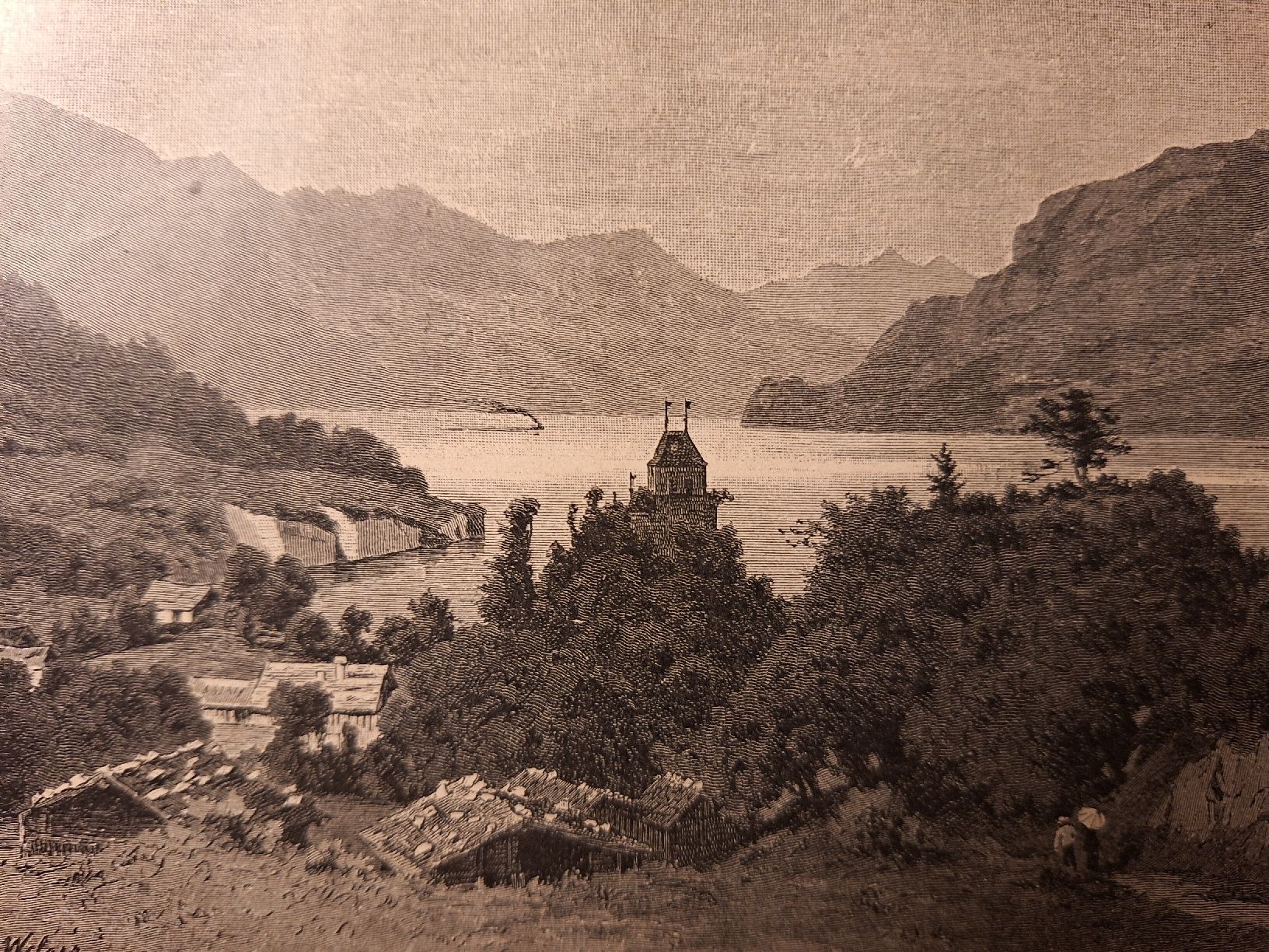 Incisioni: CHATEAU DE RINGGENBERG ET LE LAC DE BRIENZ – Usato da Bevaix venduto da bohrap 2