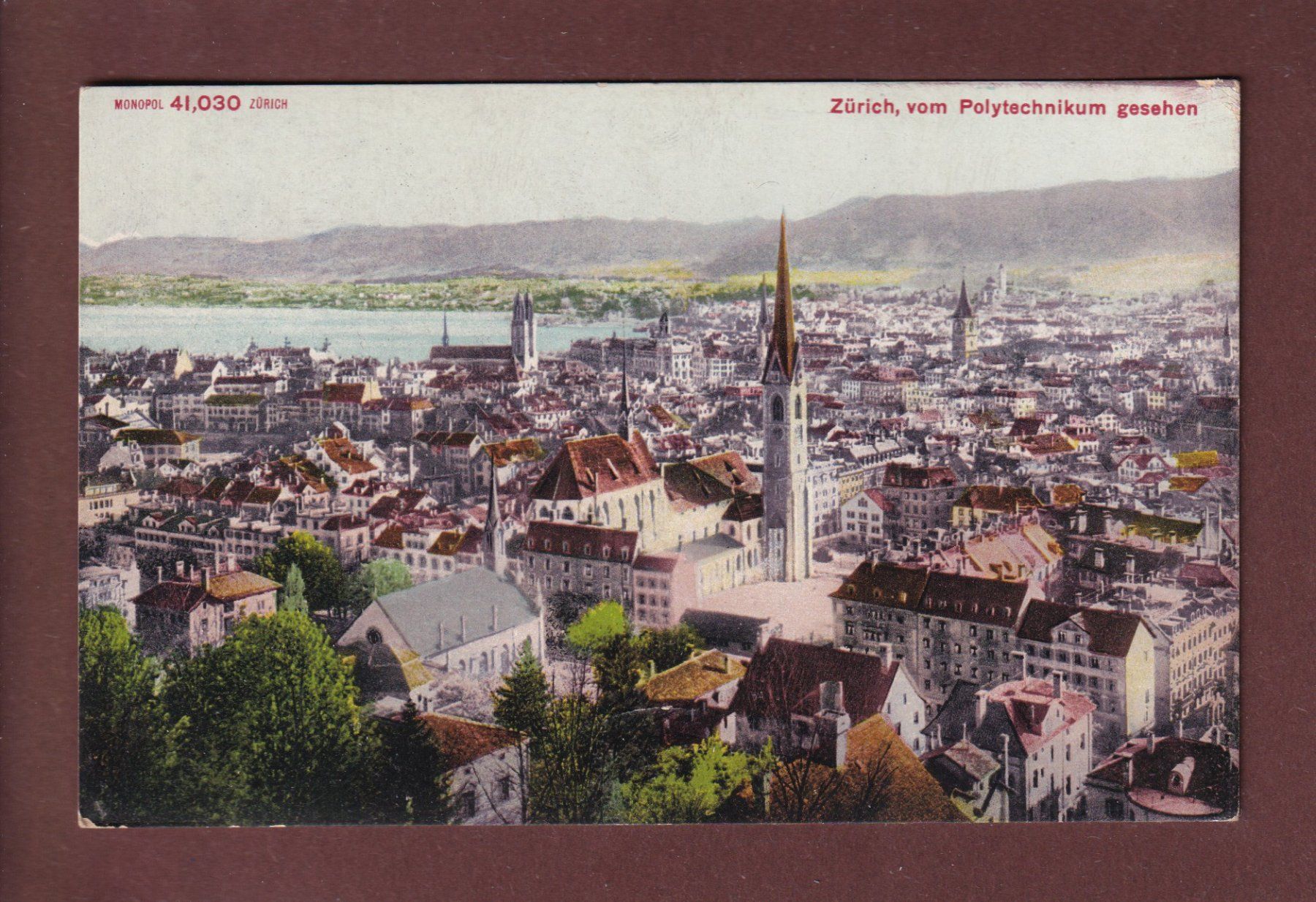 Cartoline postali: ZÜRICH vom Polytechnikum gesehen – Usato da Pully venduto da nicecards