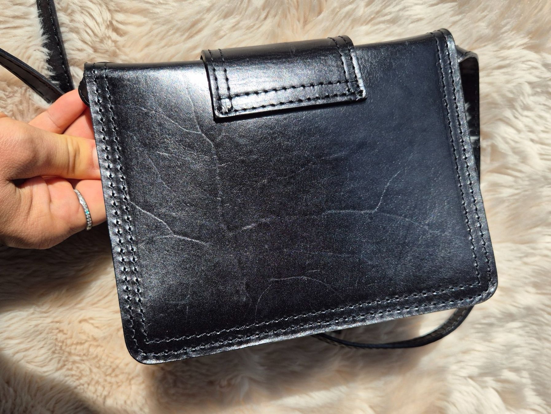 Taschen für Damen: LEDERTASCHE LEDER TASCHE SCHWARZ MINI CLUTCH BASIC,  TOP – Gebraucht aus Elsau von the-colorful-side 9