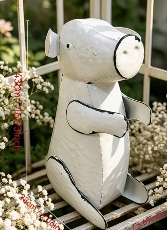 Tutte le decorazioni: Deko Gartenfigur Schwein weiss Metall 43cm – Nuovo (secondo la descrizione) da spreitenbach venduto da lumbalplatte 1