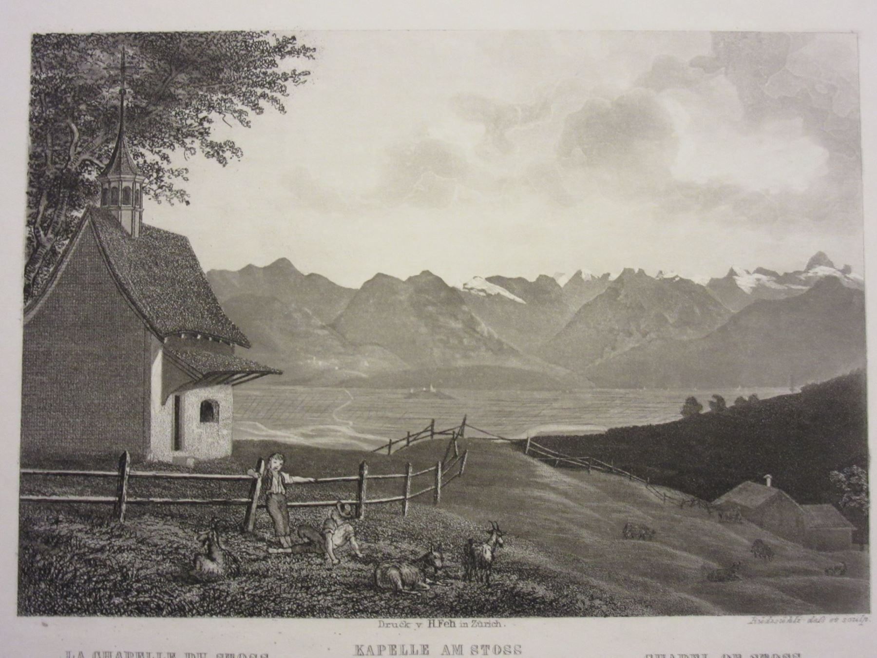 Incisioni: KAPELLE AM STOSS  AQUATINTA – Usato da Gersau venduto da grafik-kunst