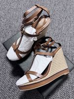 3. Massimo Dutti Leder-Wedges / Espadrilles – Gr. 40