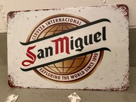 SAN MIGUEL CERVEZA METALL NEU Vintage Blechschild