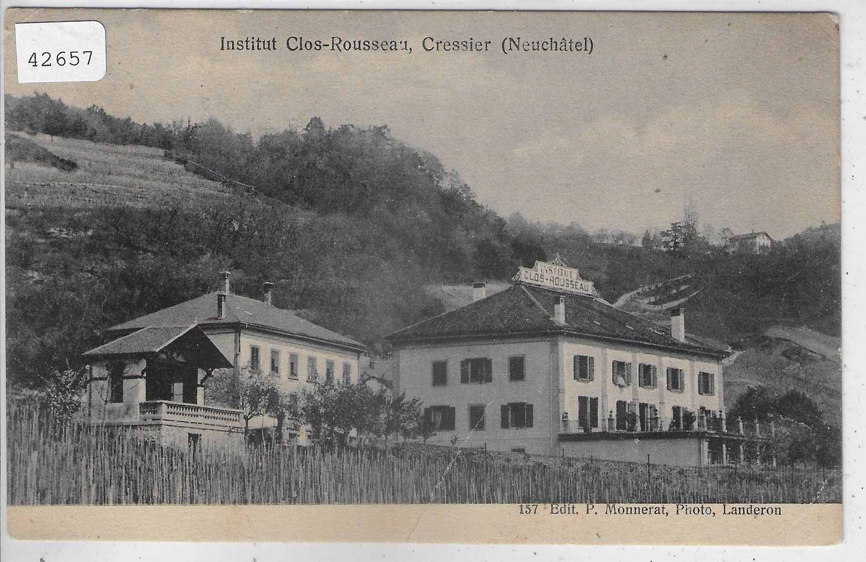 Cartoline postali: Institut Clos-Rousseau - Cressier NE – Usato da Ettingen venduto da Kartenplanet