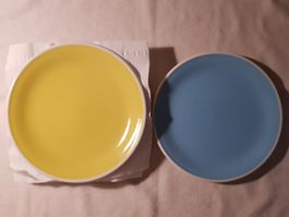 Pastateller/Essteller4 er Set, Gelb & Blau, neuwertig