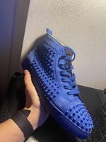 Christian louboutins blue suede 