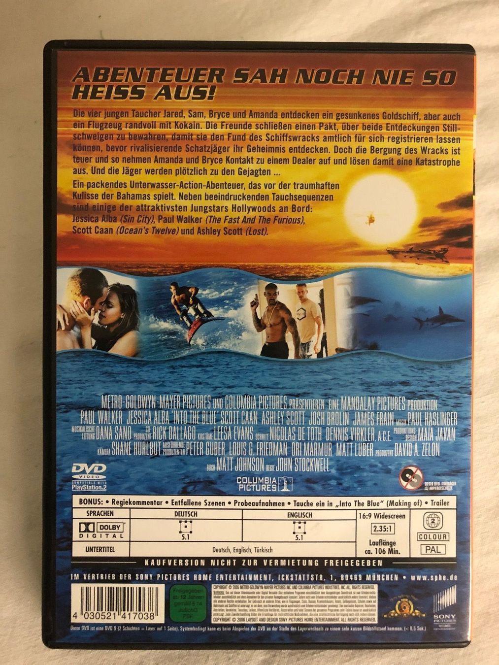 Alle DVDs: DVD In to the Blue – Gebraucht aus Hunzenschwil von jaeggi1978 1