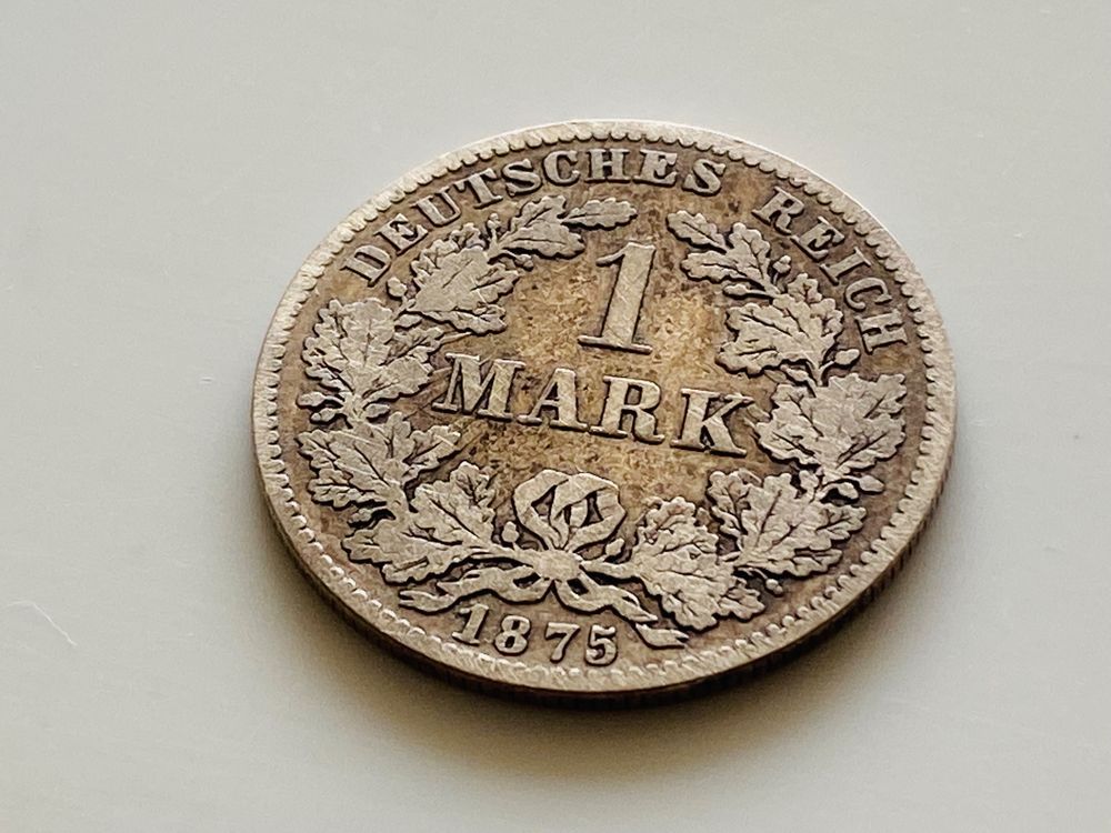 1875 Deutsches Reich 1 Mark SILBER Münze Mz. H Kaiserreich | Kaufen auf ...