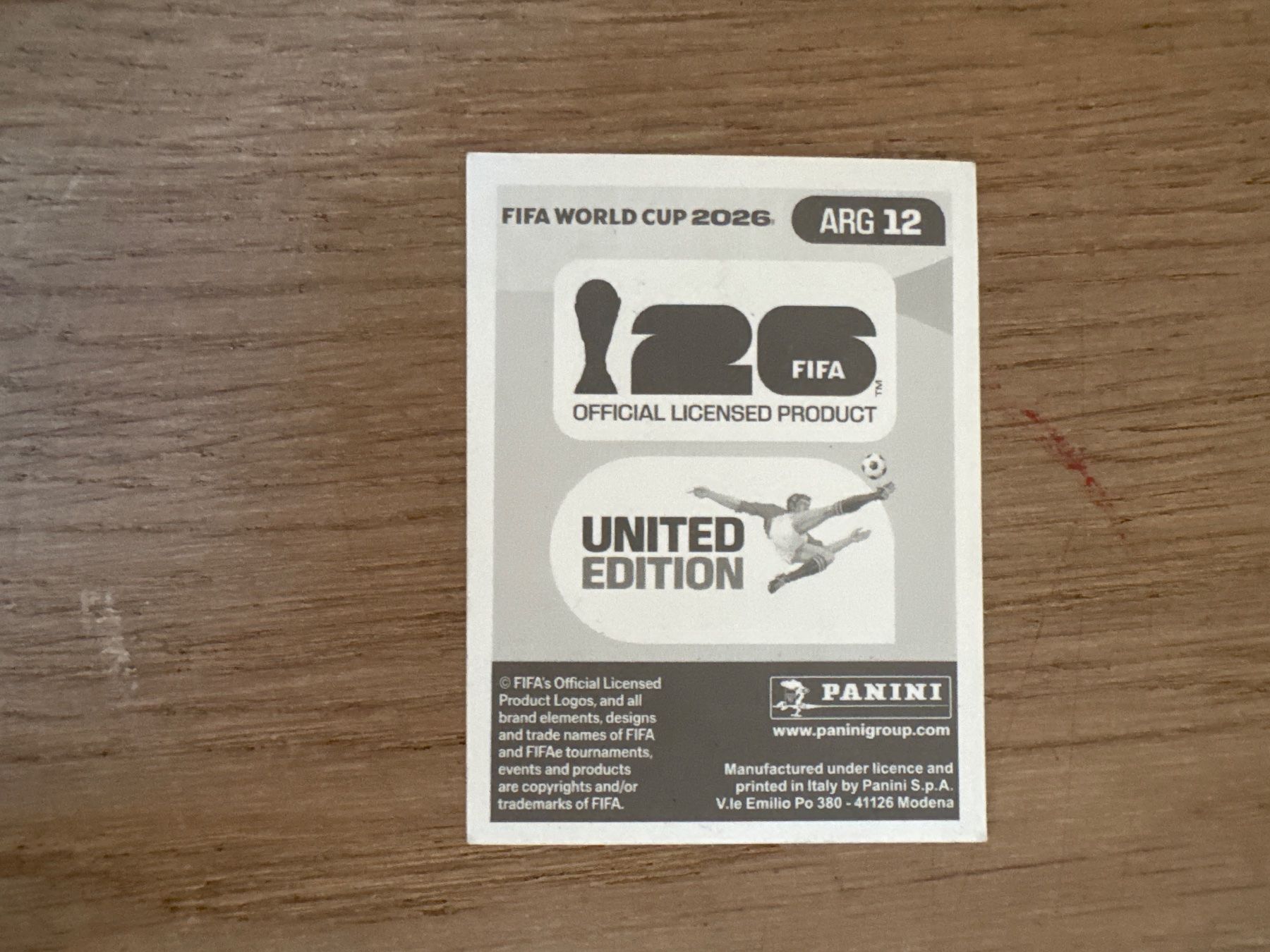 Panini Carte collezionabili: Panini 2026 ARG 12 – Usato da Lausanne venduto da FabienA 1